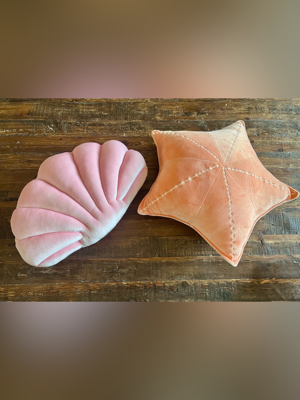 Pink Shell & Peach Star Decorative Throw Pillows For Bedroom, Dorm